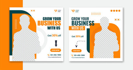 Modern Corporate Social media post template, creative Square social media website post design for business, agency, company, online courses