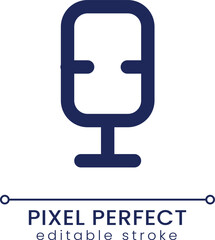 Microphone pixel perfect linear ui icon. Recording audio. Mobile application. GUI, UX design. Outline isolated user interface element for app and web. Editable stroke. Poppins font used