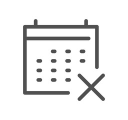 Calendar related icon outline and linear symbol.	
