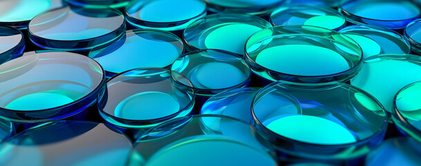 Transparent glass with gradient colors background. abstract geometry background. Generative AI