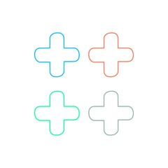 MEDICAL CROSS SIGN SYMBOL LOGO ISOLATED ON WHITE