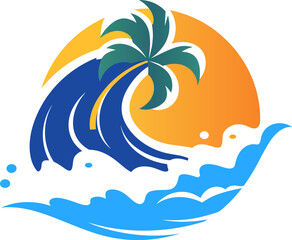 tropical island with trees