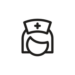 Nurse icon vector. Linear style sign for mobile concept and web design. Nurse symbol illustration. Pixel vector graphics - Vector.