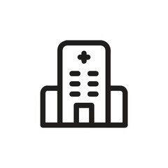 Hospital icon vector. Linear style sign for mobile concept and web design. Hospital symbol illustration. Pixel vector graphics - Vector.
