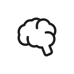 Brain icon vector. Linear style sign for mobile concept and web design. Brain symbol illustration. Pixel vector graphics - Vector.