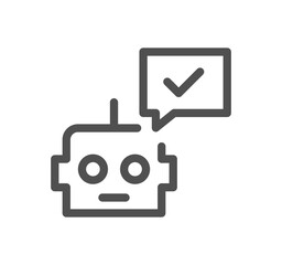 Artificial intelligence related icon outline and linear symbol.	
