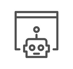 Artificial intelligence related icon outline and linear symbol.	
