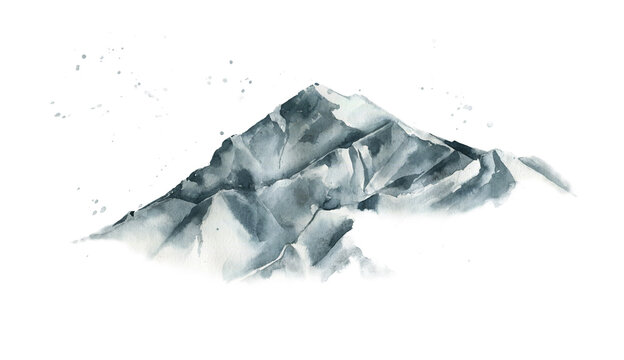 Gentle mountain abstract watercolor print.