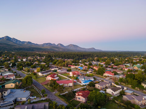 Neighbourhood Denneoord Colourfull Sunset Outeniqua Mountains George Western Cape South Africa June 2023