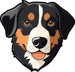 Comic-Cartoon-Zeichnung eines Appenzeller Sennenhund Kopfes