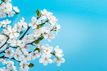 Branche d'arbre fruiter fleuries au printemps - Fleurs d'arbre fruitier, pommier, cerisier - Générative IA