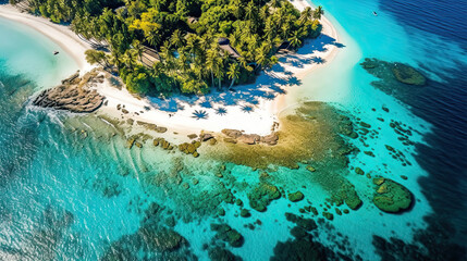 Fototapeta na wymiar Aerial Oasis: Captivating Views of Tropical Paradise