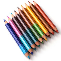 Fototapeta premium Colorful pencils isolated. Illustration AI Generative.