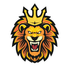 Fototapeta na wymiar lion head mascot vector art illustration cartoon design