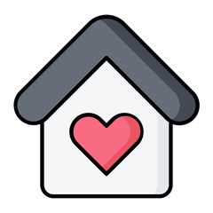 Baby Home Line Color Icon