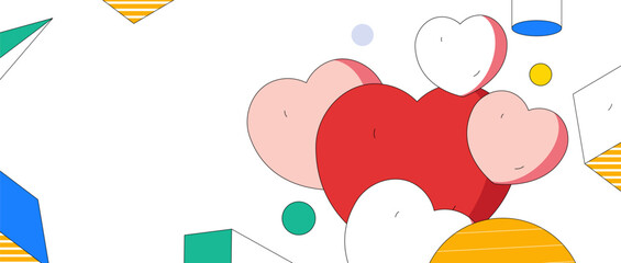 Happy Valentine's Day flat character vector concept operation hand drawn illustration
