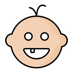 First Teeth Line Color Icon