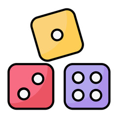 Dices Line Color Icon