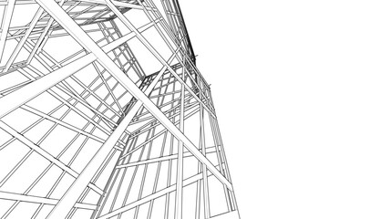 Modern building 3d. Architectural background