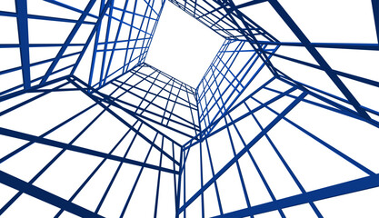 Modern building 3d. Architectural background