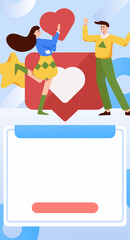 Happy Valentine's Day flat character vector concept operation hand drawn illustration
