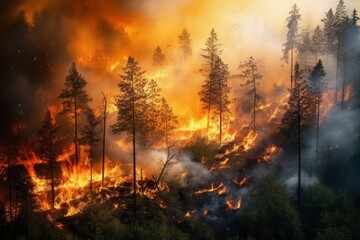 hot fire in the forest ecological problems generative ai