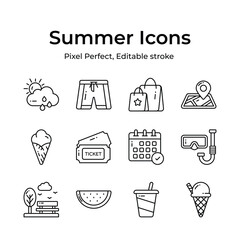 Get hold on this carefully crafted summer icons set, ready to use premium vectors