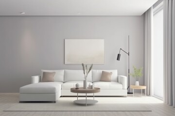 Obraz na płótnie Canvas interior background living house decoration style grey sofa stylish lifestyle comfortable. Generative AI.