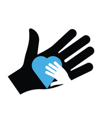 hand with love and hand icon, vector best flat icon.