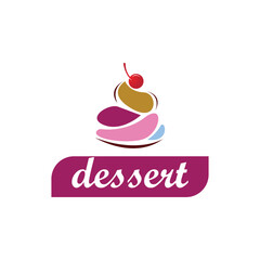 Dessert logo design Vector icon illustration template