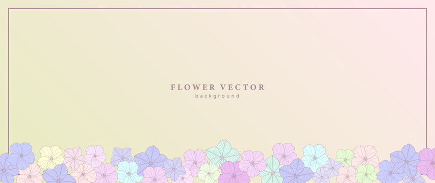 Gradient floral background with colorful flowers. Background for text, photos, diplomas, postcards, invitations and presentations