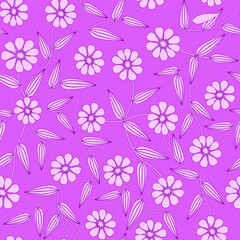 purple floral print. vintage flowers seamless pattern. floral pattern. good for fabric, wallpaper, Korean summer  dress, kimono, pajama, textile, fashion design. background.