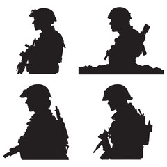 silhouette of a soldier. Soldier vector silhouette. Special Force vector silhouette. Soldier silhouette. Army, Special force Silhouette	