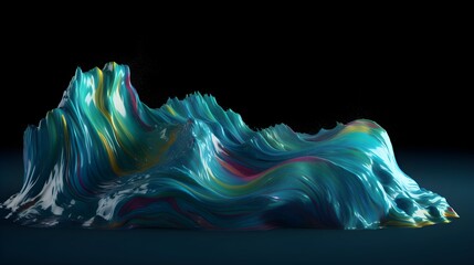 Chromatic journey to imagination, vibrant paint wave escape