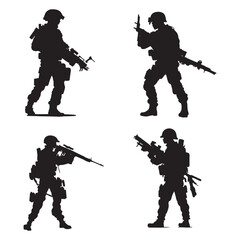 silhouette of a soldier. Soldier vector silhouette. Special Force vector silhouette. Soldier silhouette. Army, Special force Silhouette	