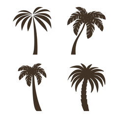 A set of silhouettes of pam trees.