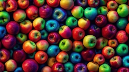 Fototapeta na wymiar Apple Pattern, Food Patterns, Apples , Abstract Pattern, Apples Abstract Pattern, Colorful Apples, Ai Generated Art.