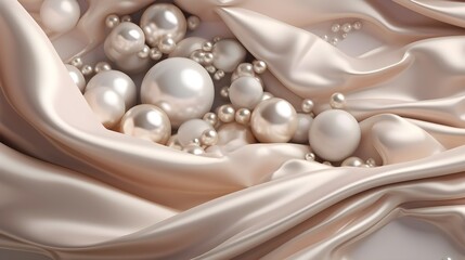 Silken pearl reflections, foil-embellished silk brilliance