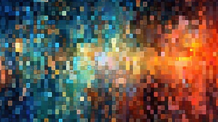 Futuristic Digital Pixelated Pattern