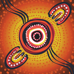 A vector painting that showcases Aboriginal art design