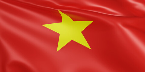 A flag of vietnam 3d rendering