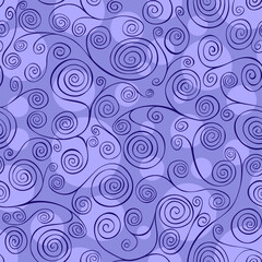 Seamless vector pattern. Purple abstract spirals motive.