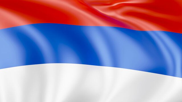 A flaf of russia 3d rendering