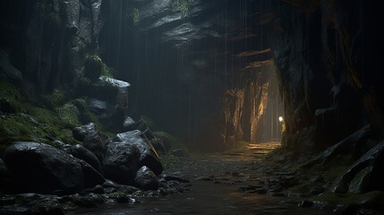 暗い洞窟,Generative AI AI画像