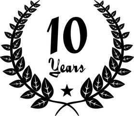 10 Years Anniversary stilyzed Laurel, black and white