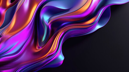 Abstract purple iridescent metallic liquid form background.