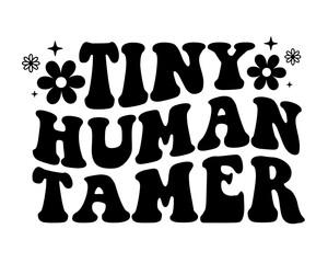 Hand lettering mama groovy retro mom boho hippie text mother quotes vintage wife girl typography wavy text smile face