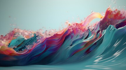 Whirling colorful waves, abstract paint desktop wallpaper