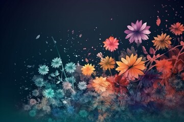 bloom background floral nature flower beautiful blossom leaf beauty spring plant. Generative AI.