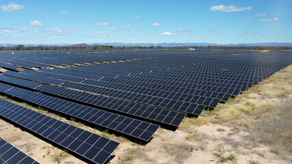 oliveira dos brejinhos, bahia, brazil - june 7, 2023: solar energy production board farm is seen in industrial park in western bahia.